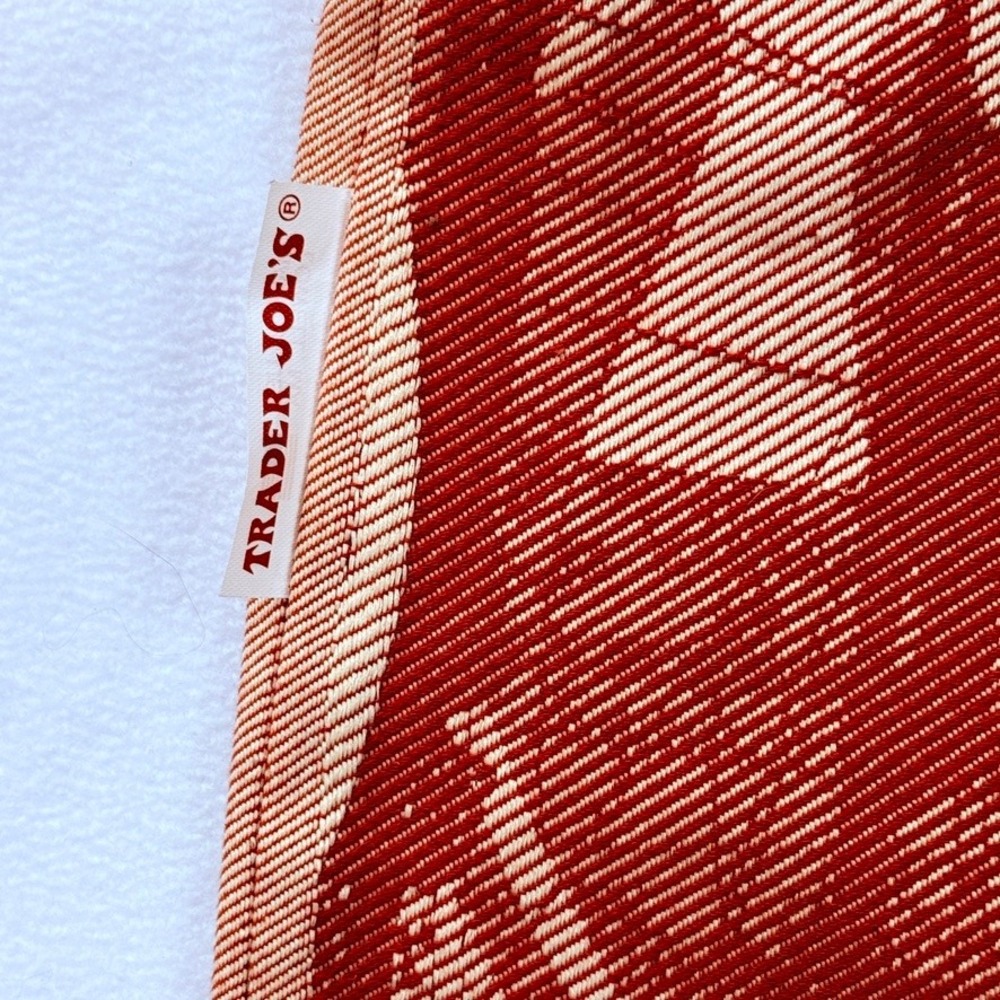 Vintage Trader Joe's Woven Tote Bag Red Nautical Compass Lighthouse Tapestry - Picture 3 of 6